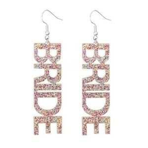 Bride resin earrings, nwt, perfect for bachelorette parties,‎ honeymoons …